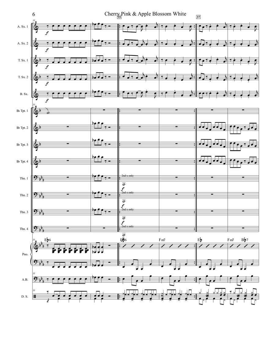 Cherry Pink And Apple Blossom White Jazz Ensemble scores gallery preview page 6