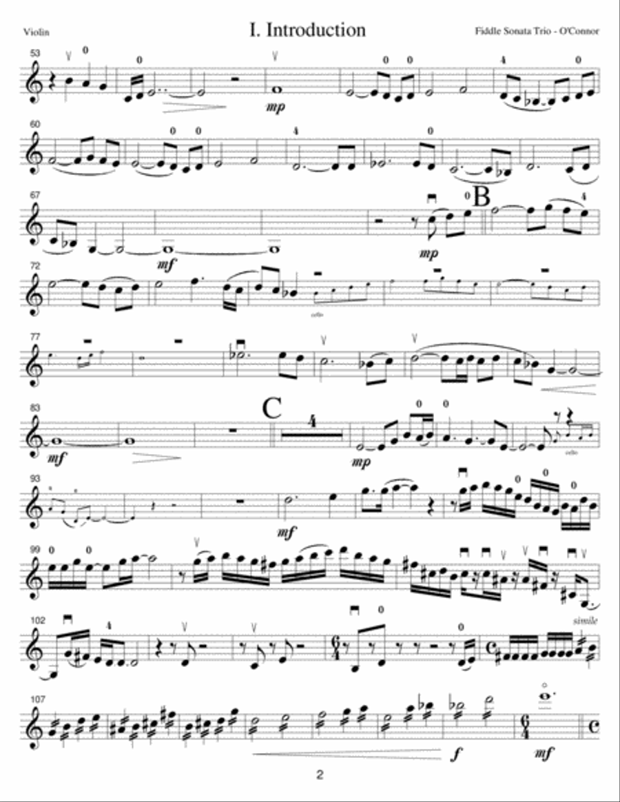 Fiddle Sonata Trio (violin part - pno, vln, cel) Piano Trio scores gallery preview page 5