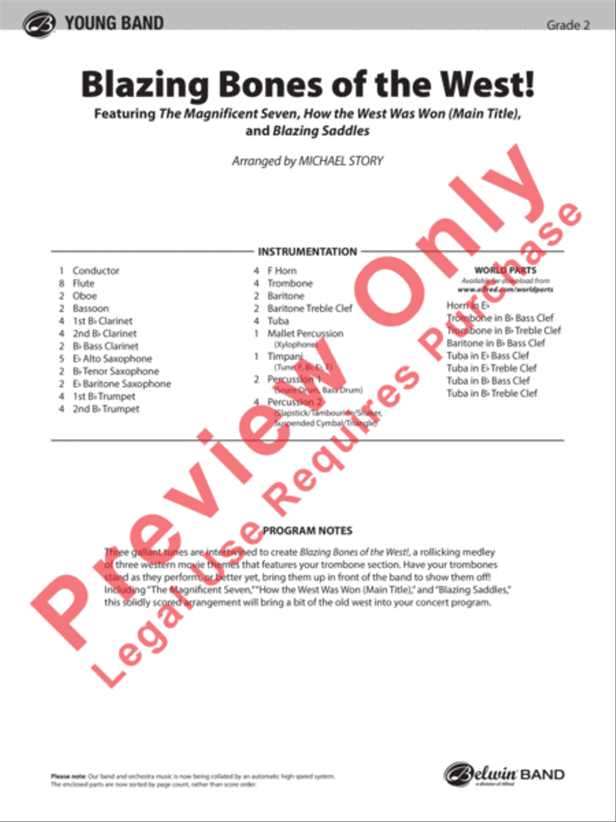 Blazing Bones of the West! Concert Band scores gallery preview page 2