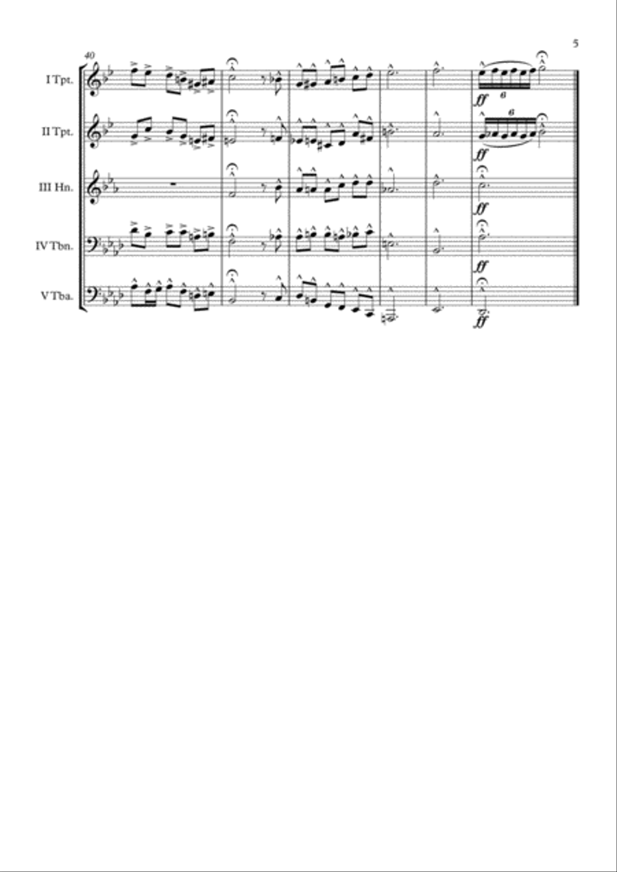 "Fanfare Pour précéder la Péri" (Brass Quintet) arr. Adrian Wagner image number null