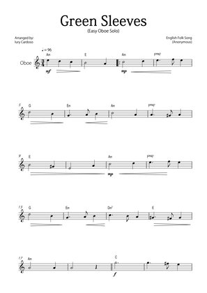 "Green Sleeves" - Beautiful easy version for OBOE SOLO.