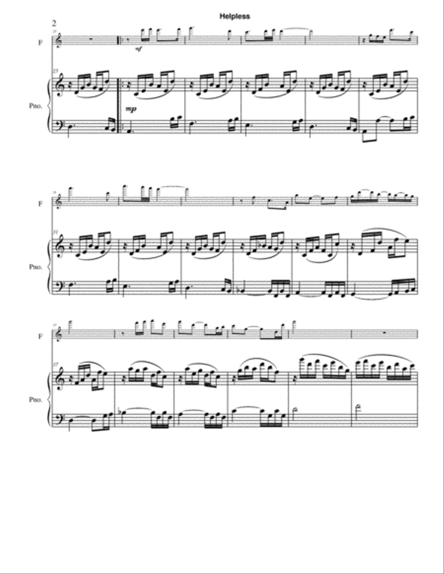 Helpless Flute Solo scores gallery preview page 2