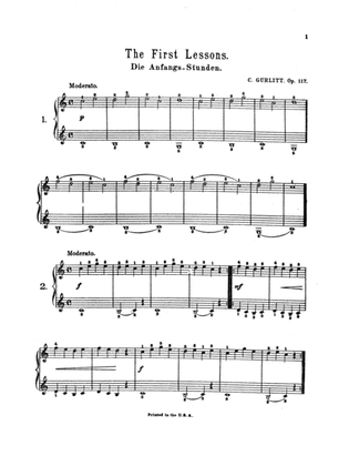 Book cover for Gurlitt: First Lessons, Op. 117