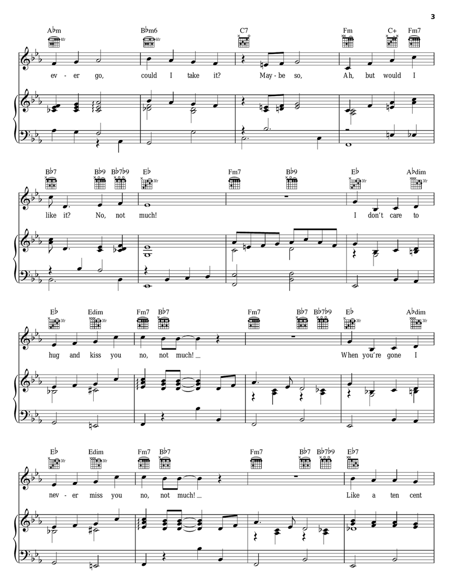 No, Not Much! Piano, Vocal, Guitar scores gallery preview page 3