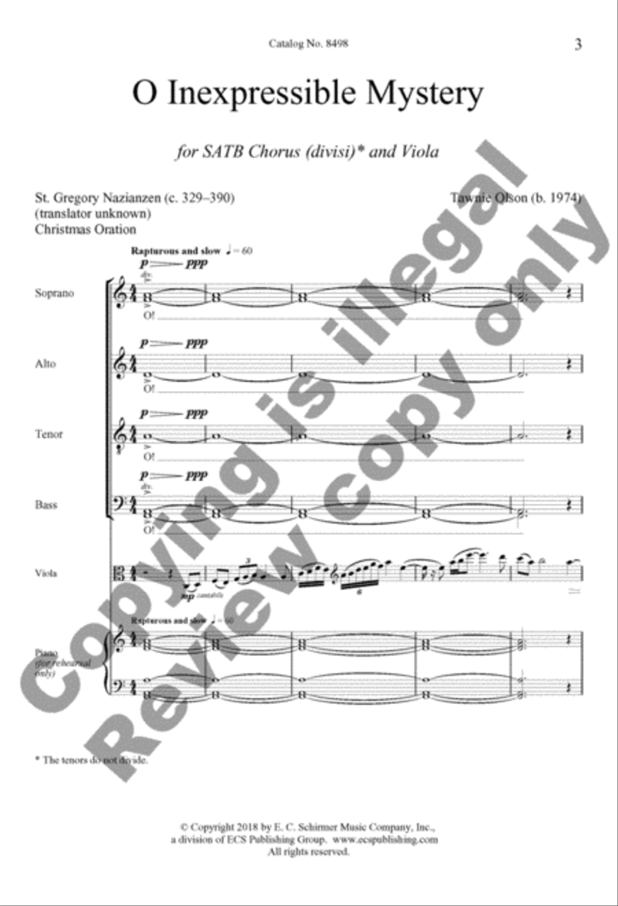 O Inexpressible Mystery Divisi scores gallery preview page 3