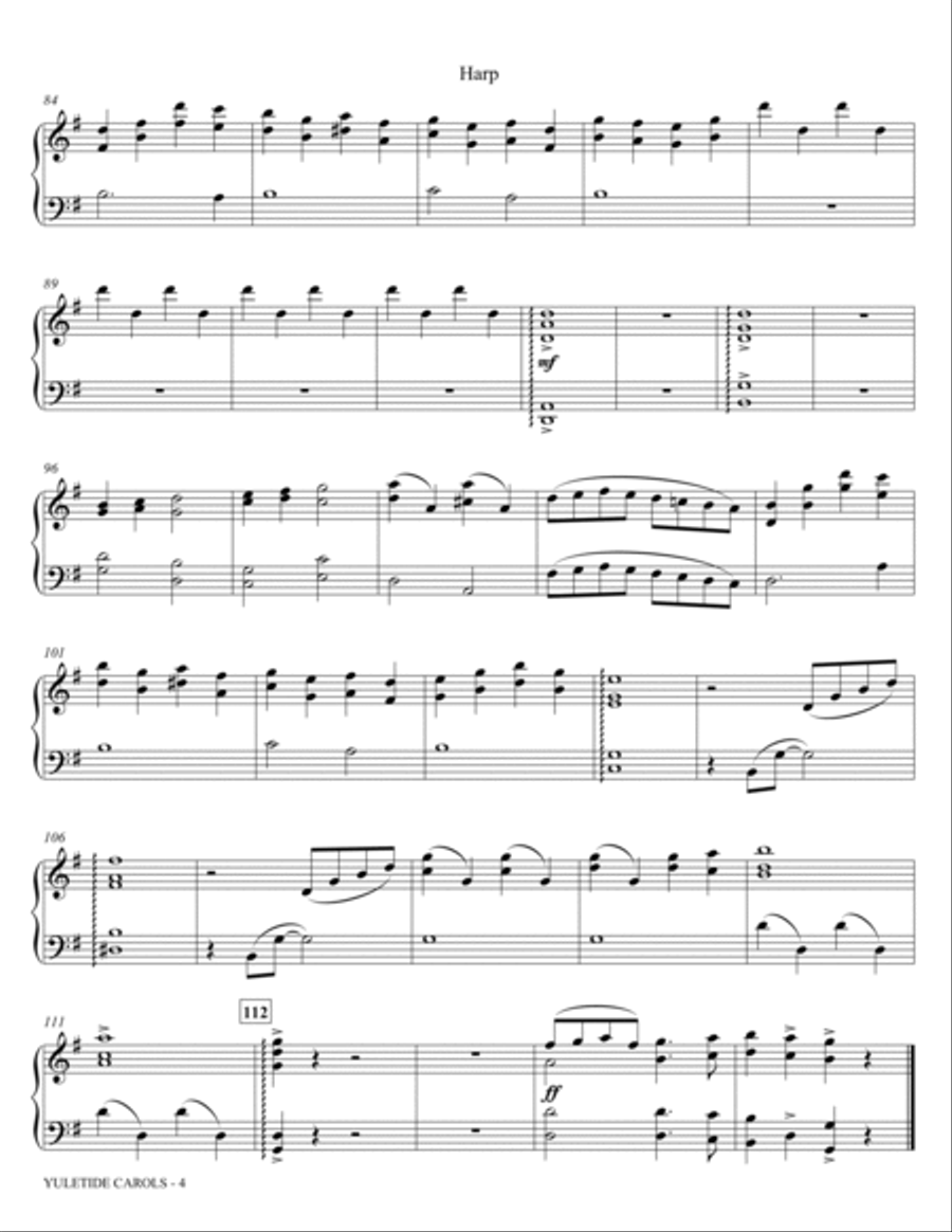 Yuletide Carols - Harp Choir scores gallery preview page 4