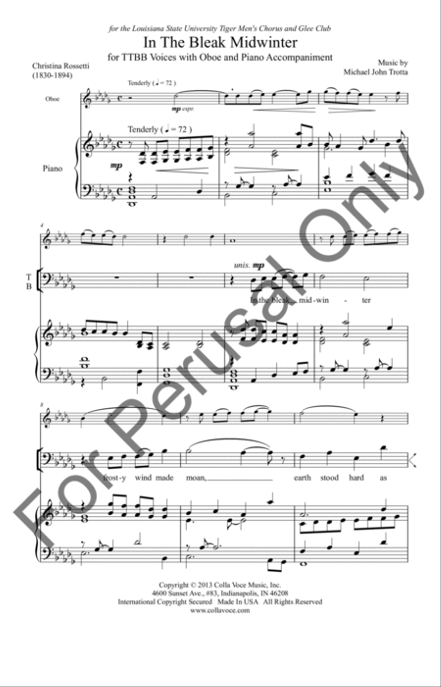 In The Bleak Midwinter (Choral Score) TTBB scores gallery preview page 2