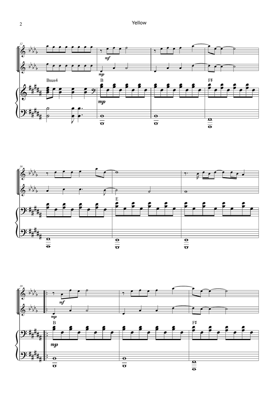 Yellow Trumpet Duet scores gallery preview page 2