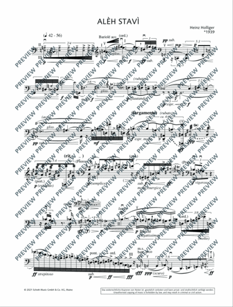 ALÈH STAVì Cello Solo scores gallery preview page 7