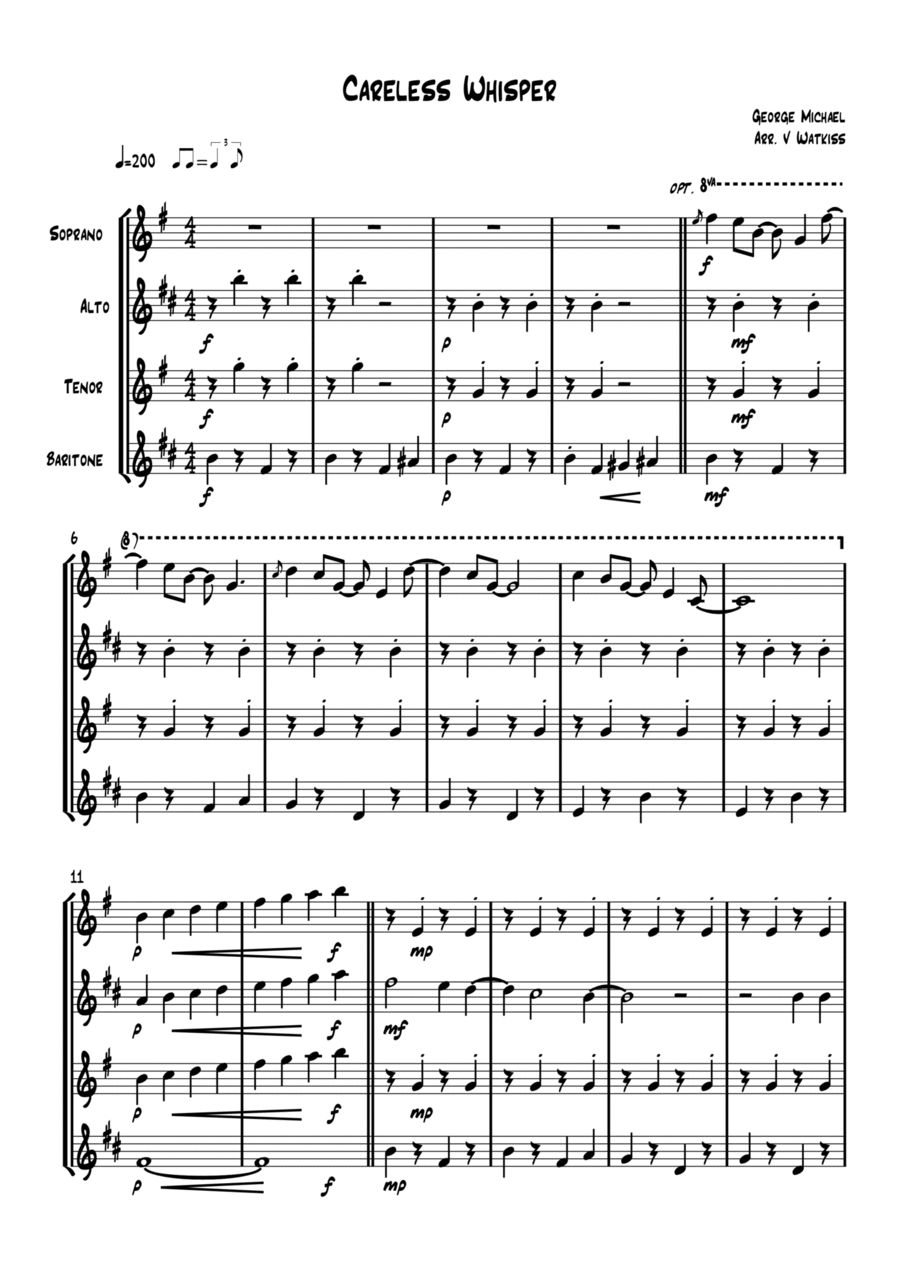 Careless whisper shop sax alto