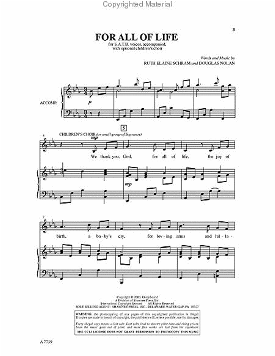 For All of Life 4-Part scores gallery preview page 2