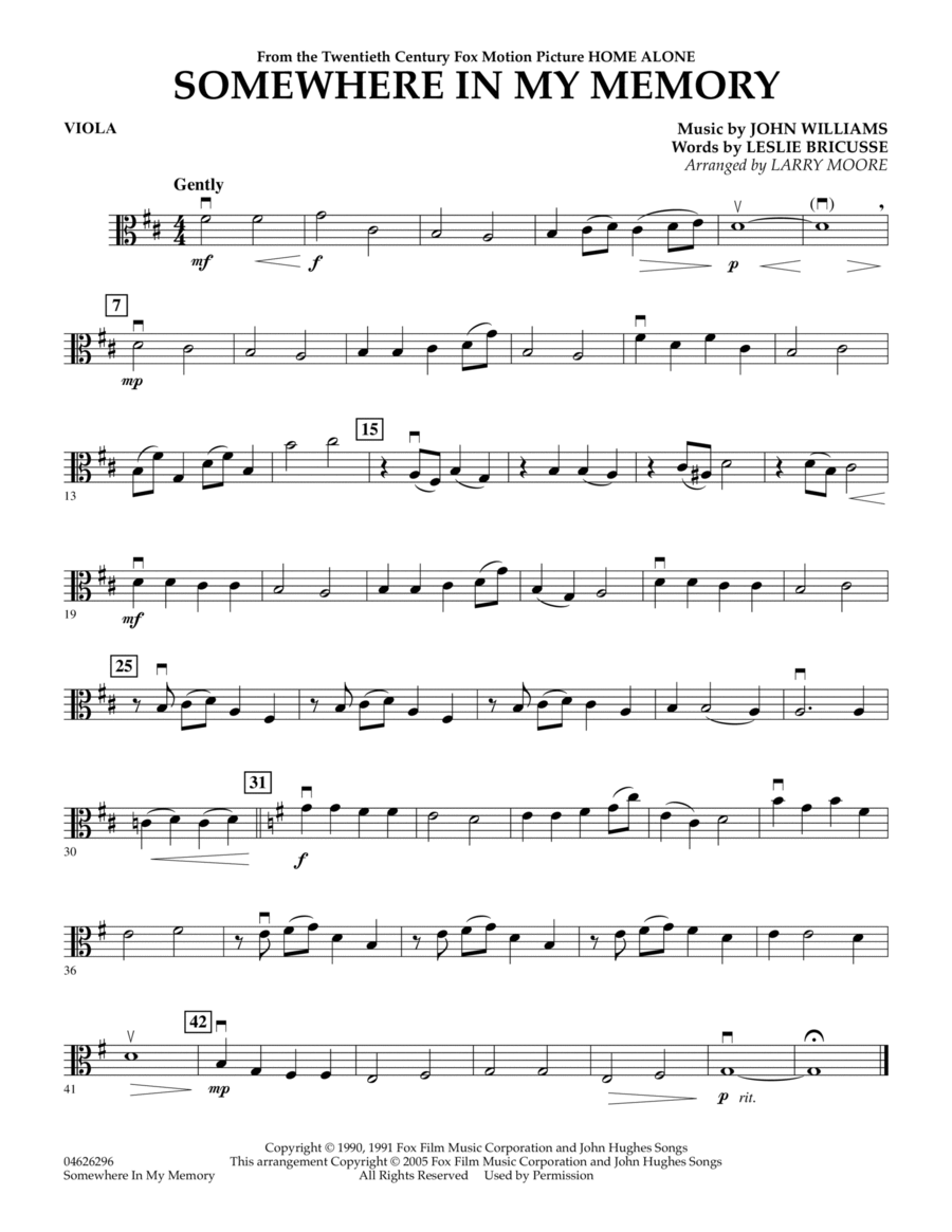 Somewhere In My Memory (from Home Alone) - Viola Orchestra scores gallery preview page 1