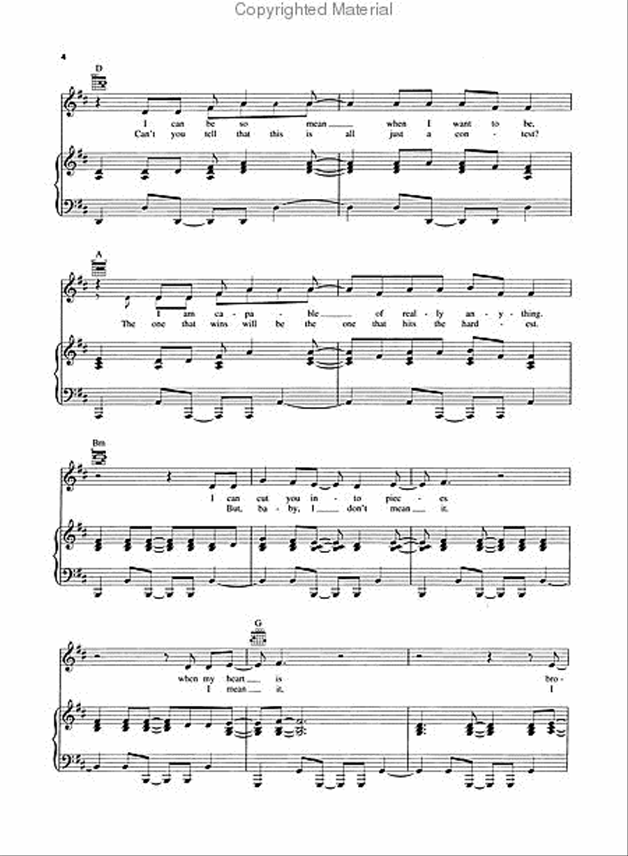 Please Don't Leave Me Piano, Vocal, Guitar scores gallery preview page 3