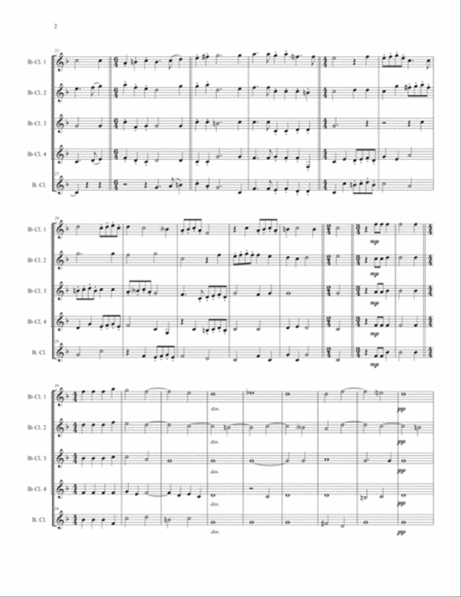 Hark all ye Lovely Saints for Clarinet Quintet Clarinet Quintet scores gallery preview page 4