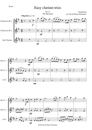 The Mermaid for clarinet trio (2 B flats and 1 Alto)