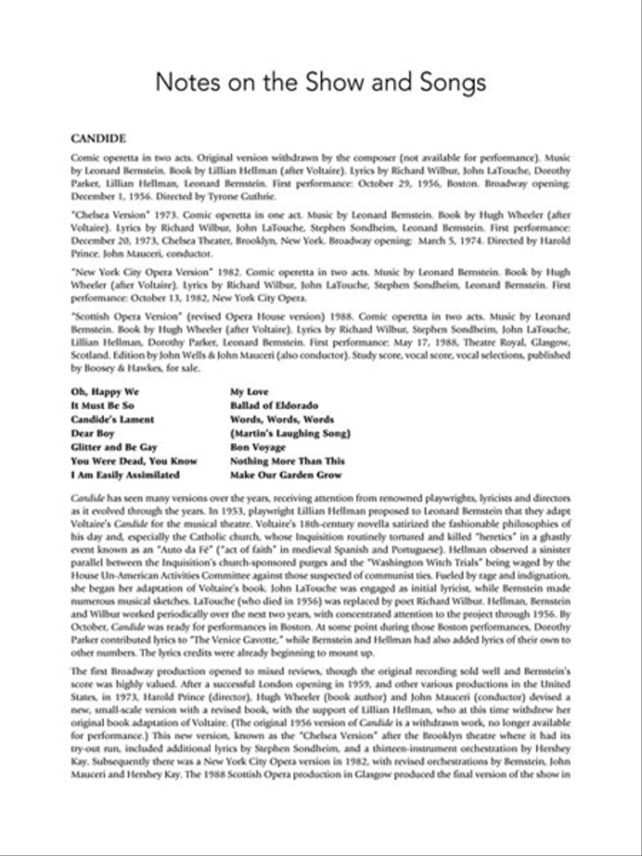 Candide – Vocal Selections Piano, Vocal scores gallery preview page 4