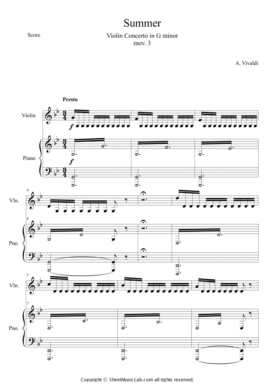 The Four Seasons: Summer 3rd Movement 