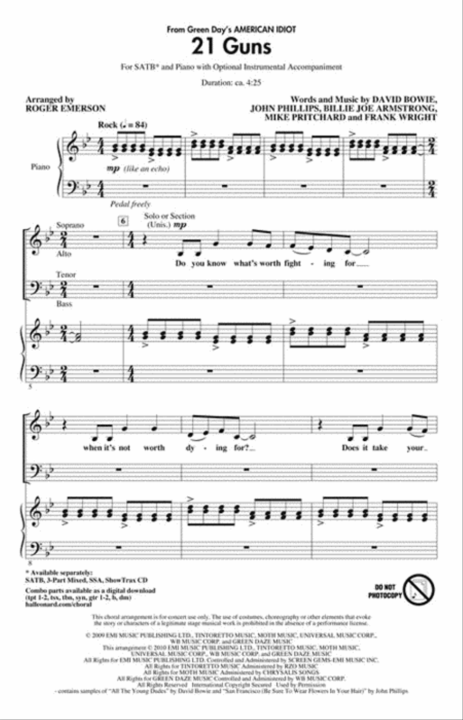 21 Guns 21 Guns 4-Part scores gallery preview page 2