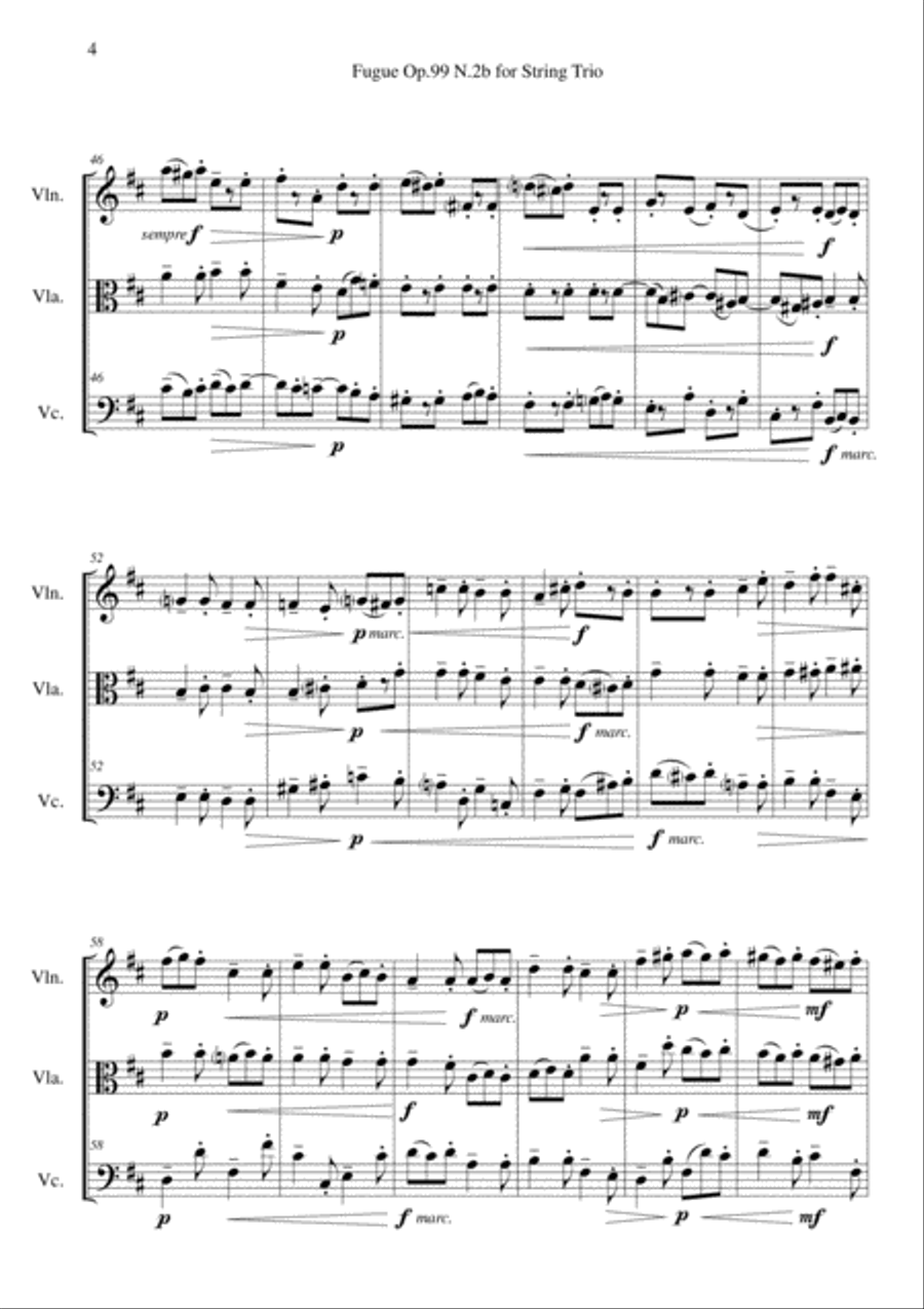 Fugue Op.99 N.2b for String Trio String Trio scores gallery preview page 4