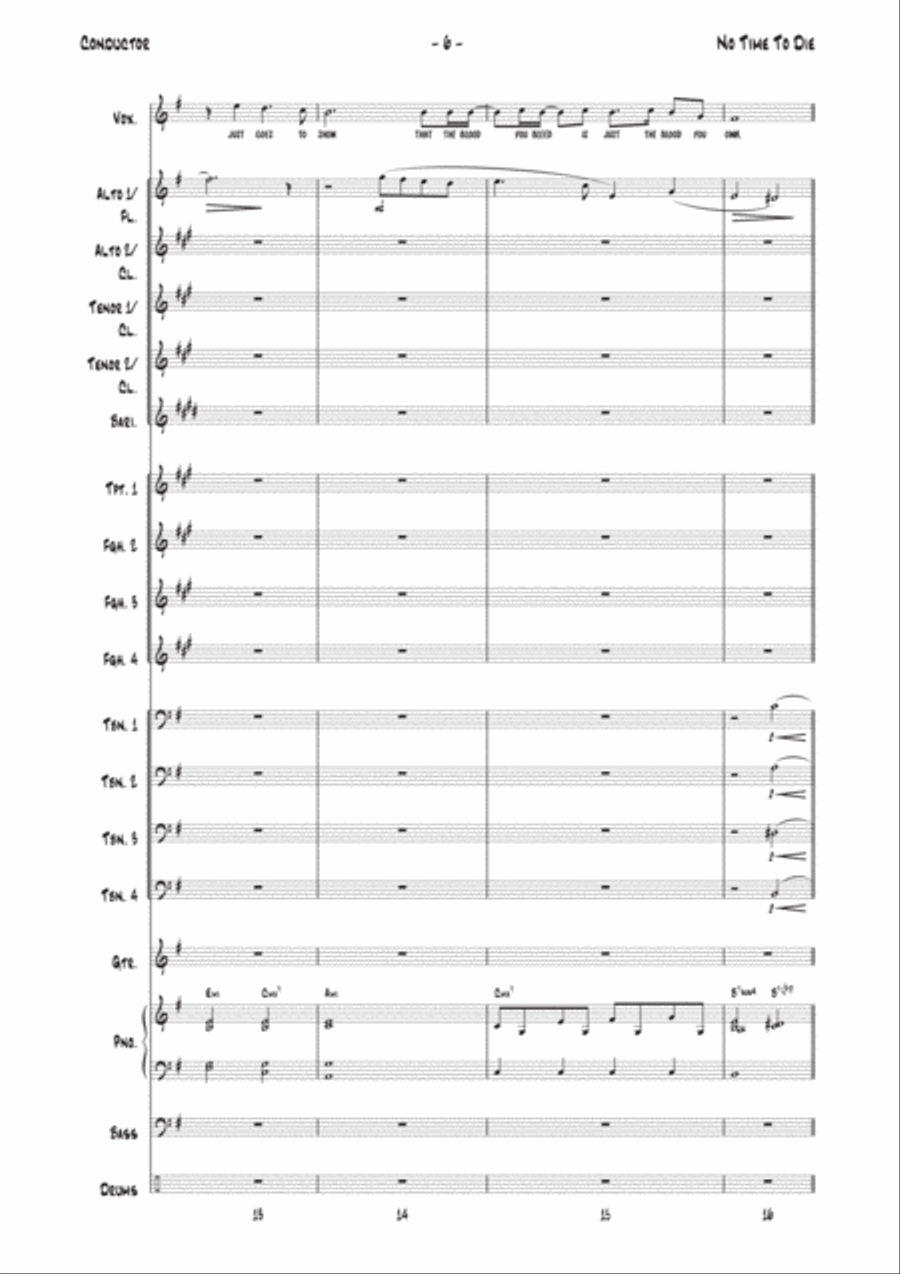 No Time To Die Jazz Ensemble scores gallery preview page 6