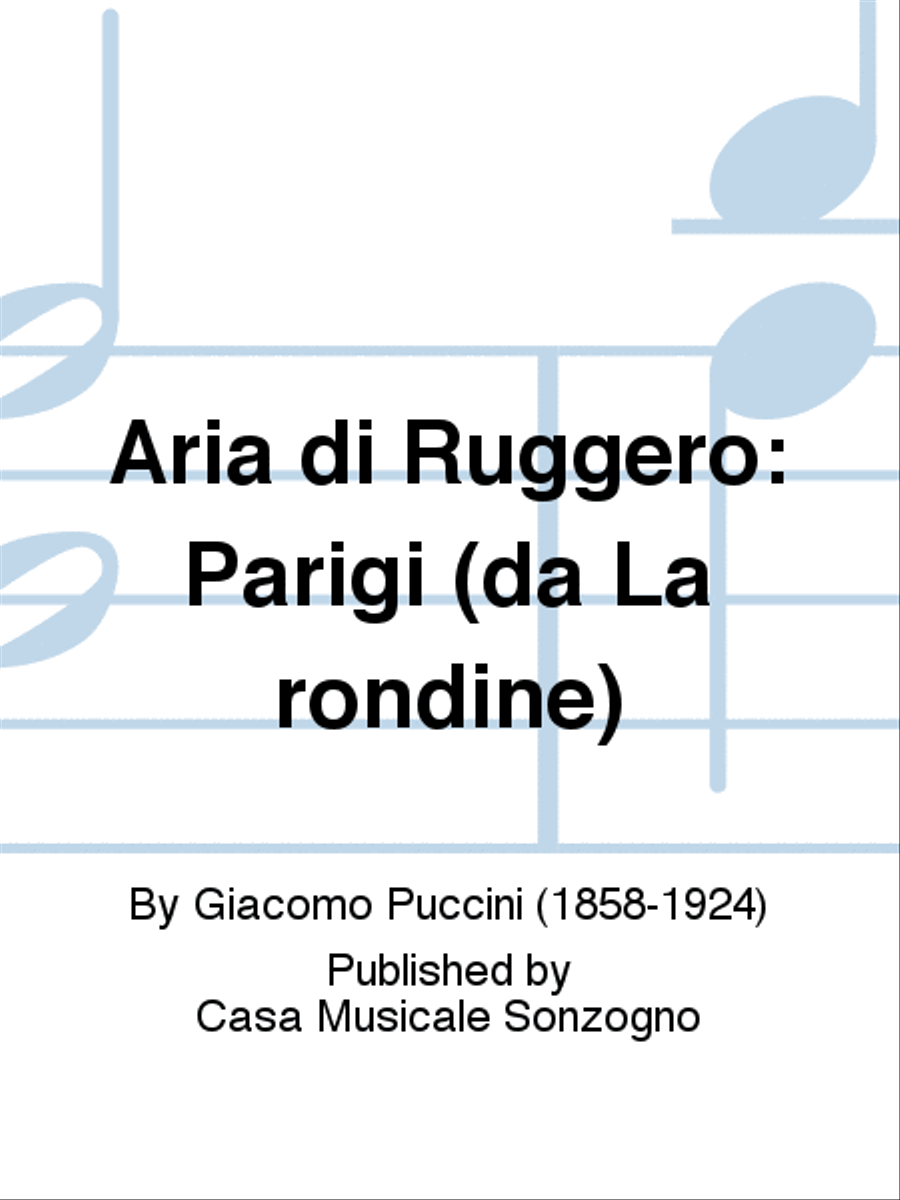 Aria di Ruggero: Parigi (da La rondine) Tenor Voice scores gallery preview page 1