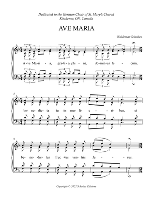 Book cover for Ave Maria for SATB choir