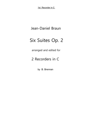 Book cover for JD Braun, Six Suites op 2 for Recorder in C, 1st part