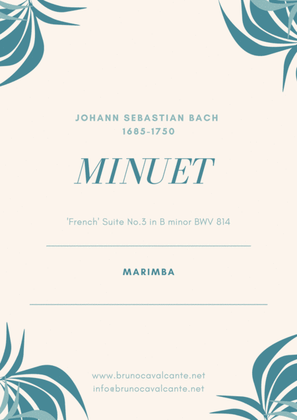 Minuet BWV 814 Bach Marimba