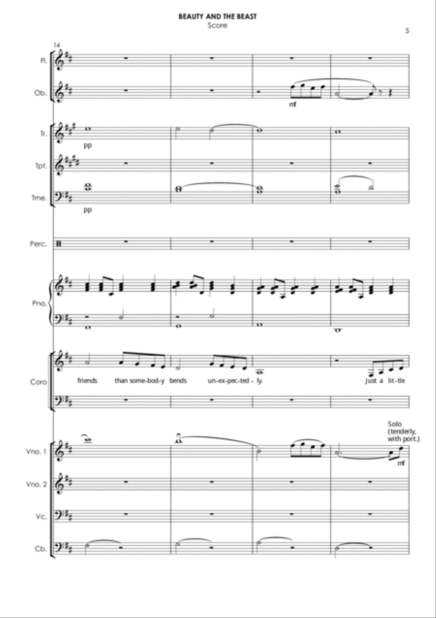 Beauty And The Beast Beauty And The Beast Chamber Orchestra scores gallery preview page 5