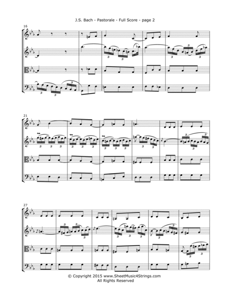 Bach, J.S. - Pastorale in F for String Quartet image number null