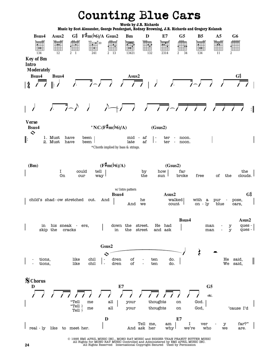 Counting Blue Cars Counting Blue Cars Electric Guitar scores gallery preview page 1