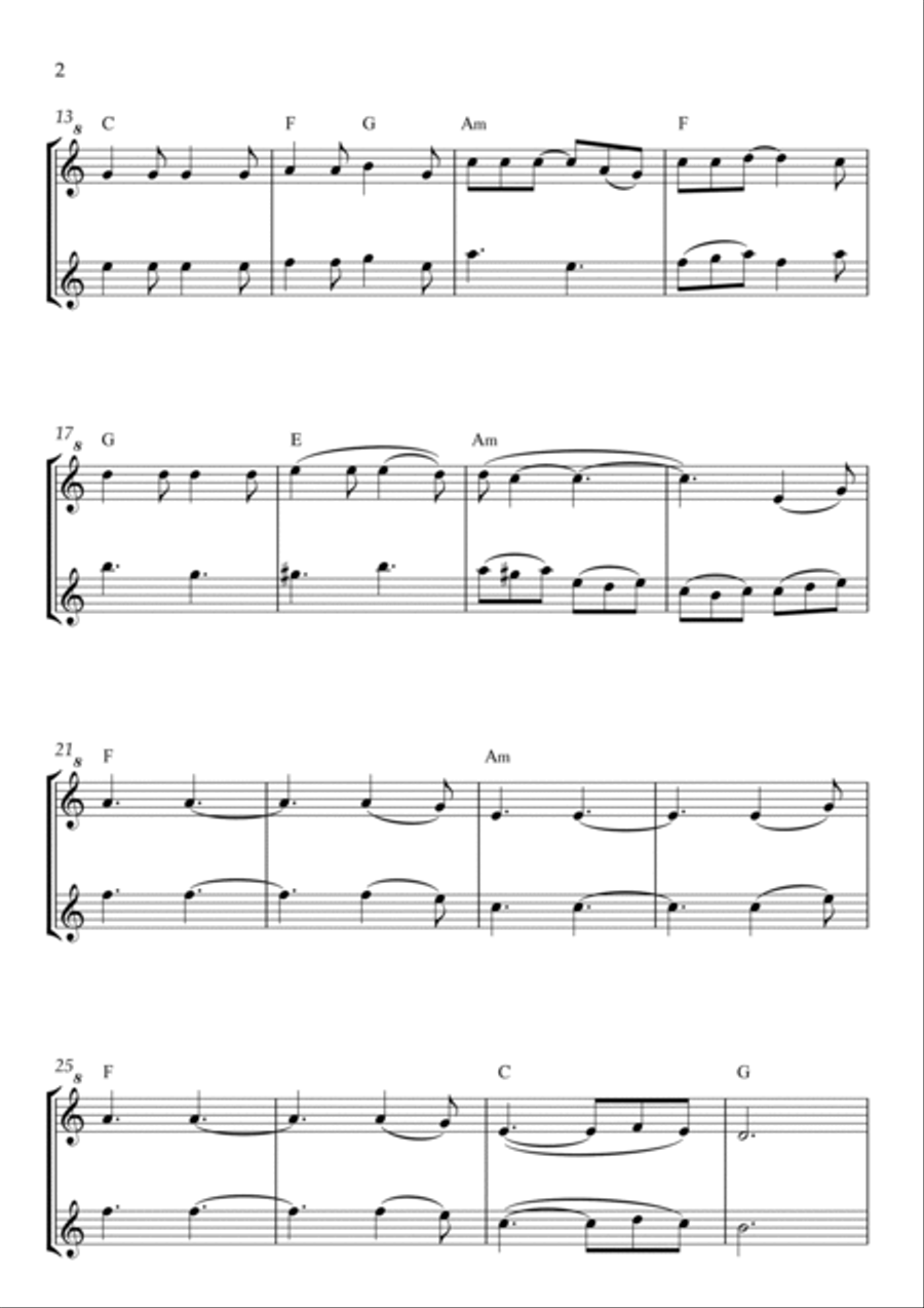 Hallelujah Woodwind Duet scores gallery preview page 2