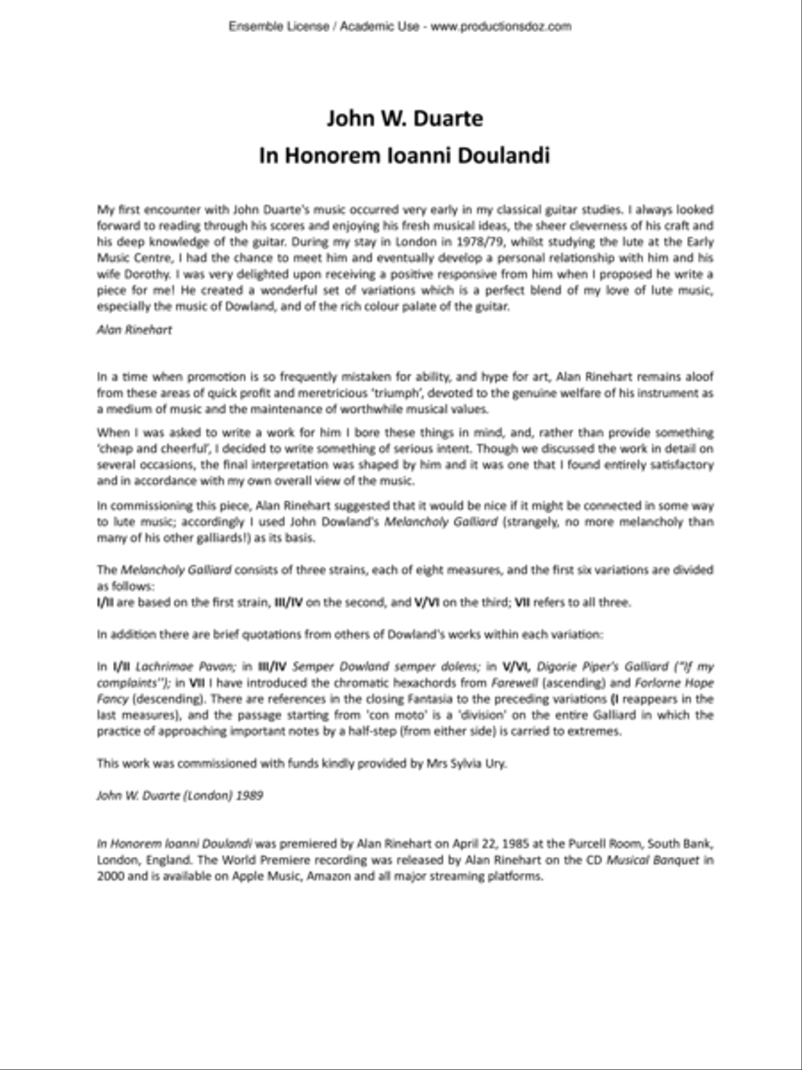 In Honorem Ioanni Doulandi, Op. 97 Classical Guitar scores gallery preview page 2