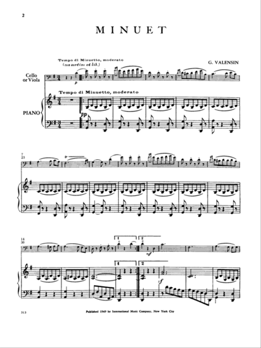 Minuet In G Piano Accompaniment scores gallery preview page 2