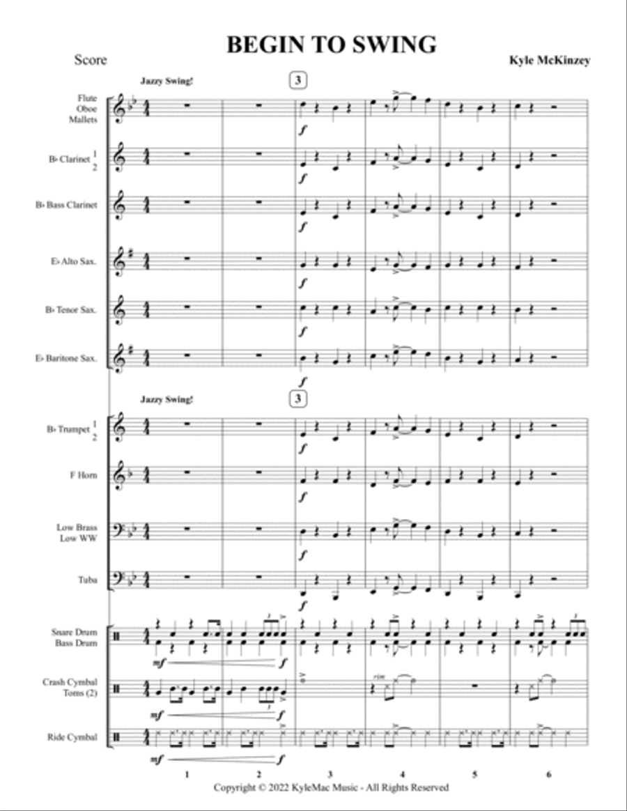 Begin To Swing Concert Band scores gallery preview page 2
