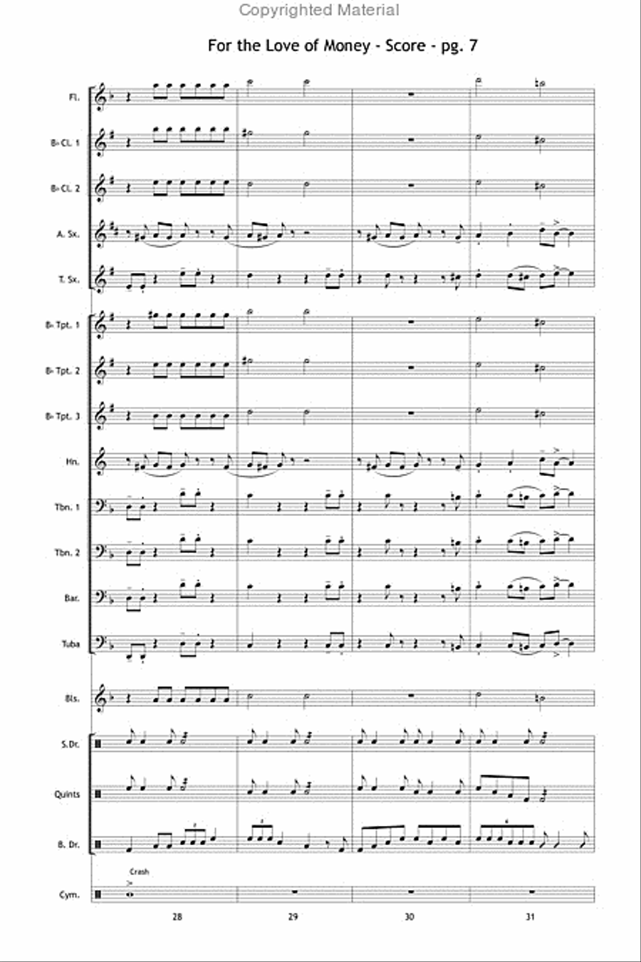 For the Love of Money Marching Band scores gallery preview page 8