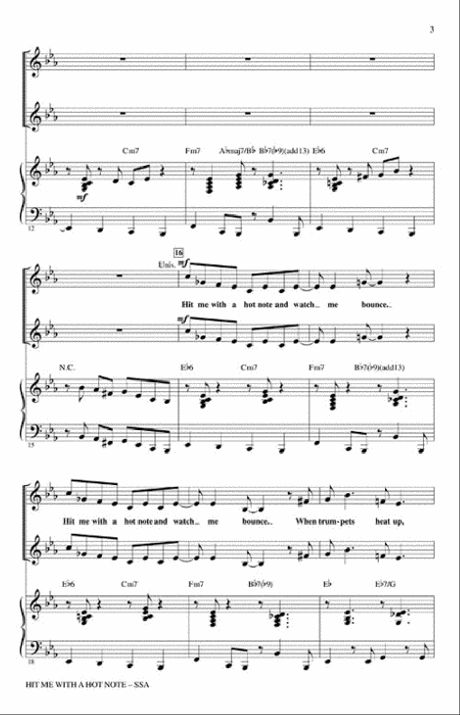 Hit Me with a Hot Note SSA scores gallery preview page 3