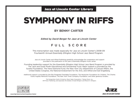 Symphony in Riffs: Score