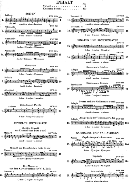 Suites, Sonatas, Capriccios, Variations