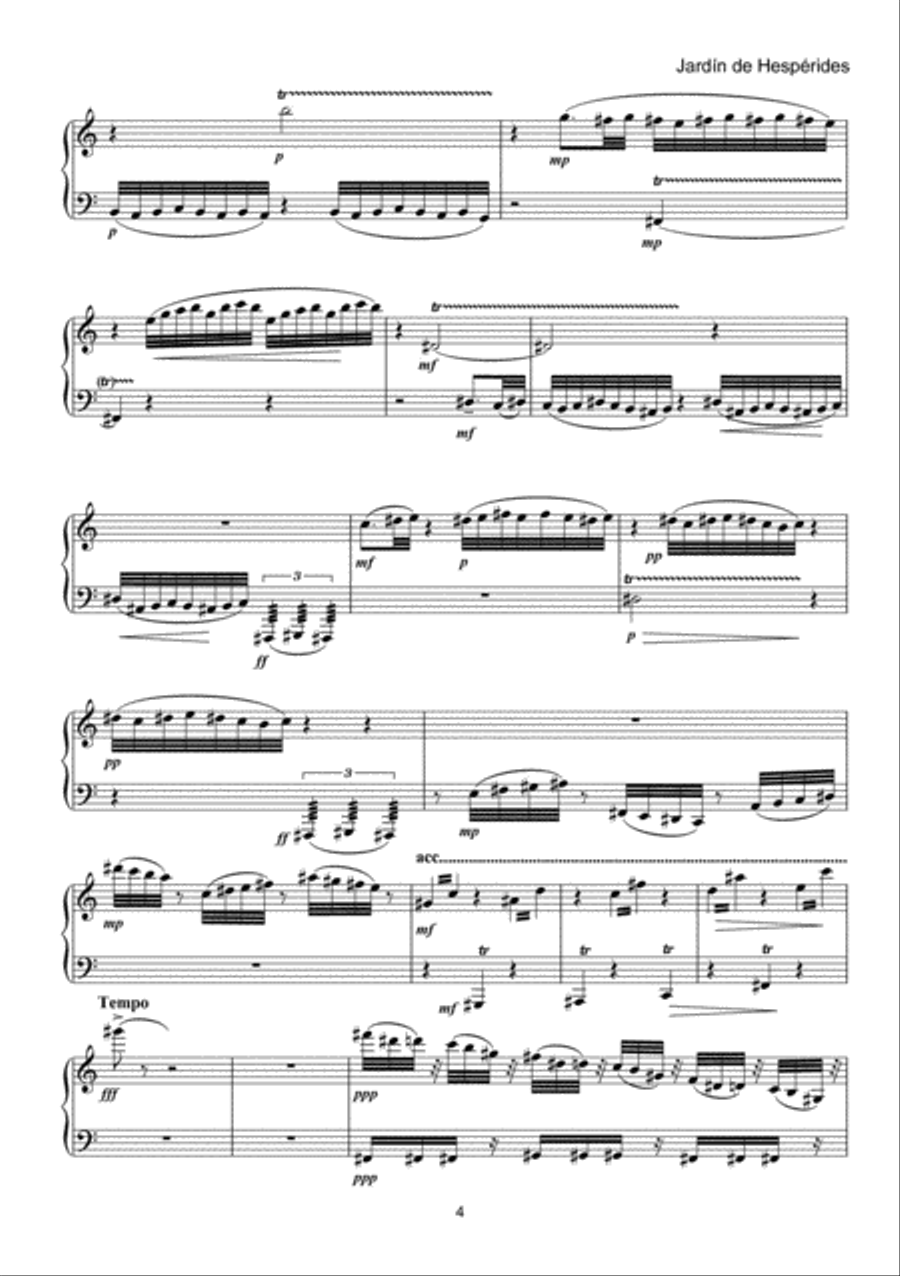Jardín de Hespérides for Piano Piano Solo scores gallery preview page 3