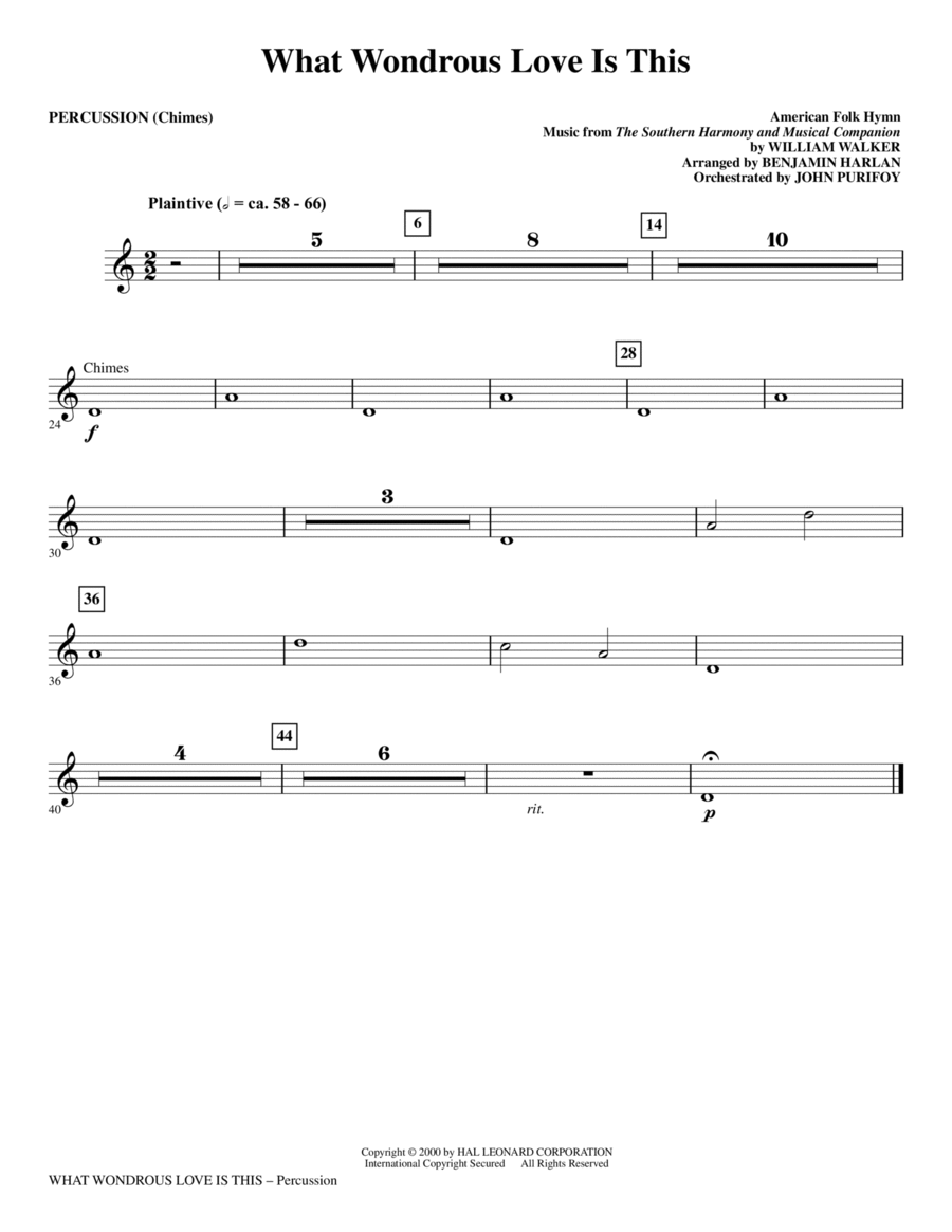 What Wondrous Love Is This (see Bonustrax 00102360) - Chimes Choir scores gallery preview page 1