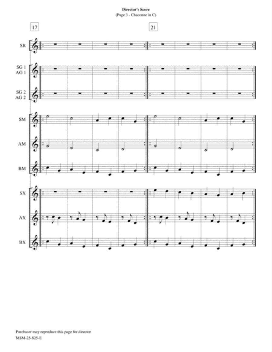 Chaconne in C Orff Instrument scores gallery preview page 3
