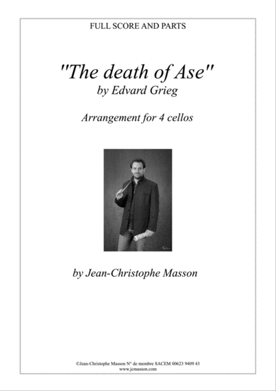 The death of Ase by E.Grieg for cello quartet --- Score and parts --- JCM 2009 String Quartet scores gallery preview page 1