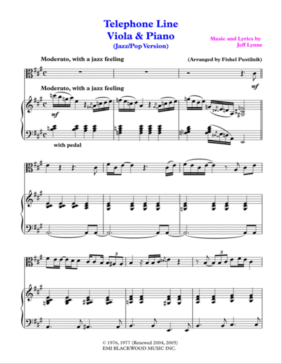 Telephone Line Viola scores gallery preview page 2