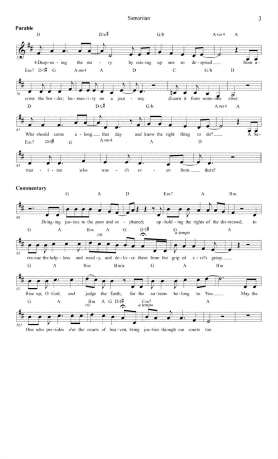 Samaritan Samaritan Guitar scores gallery preview page 3