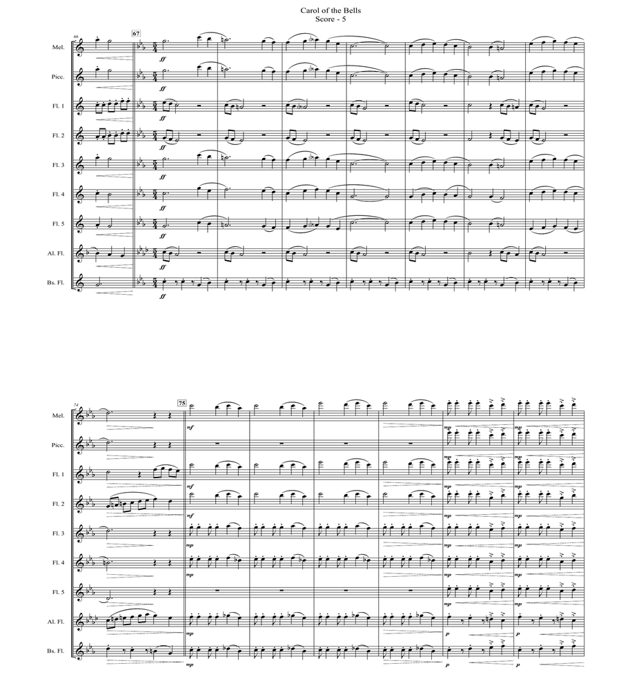 Carol of the Bells (for Flute Choir) image number null