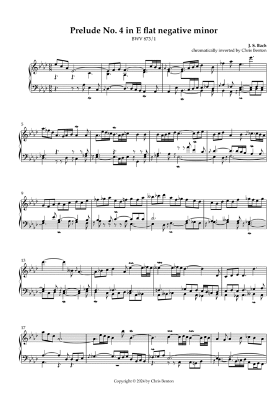 Prelude & Fugue No. 4 in C sharp minor (BWV 873) - Chromatically Inverted Piano scores gallery preview page 4