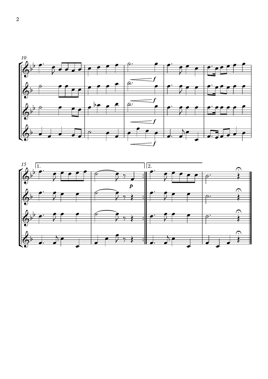 Himni i Flamurit Woodwind Quartet scores gallery preview page 2