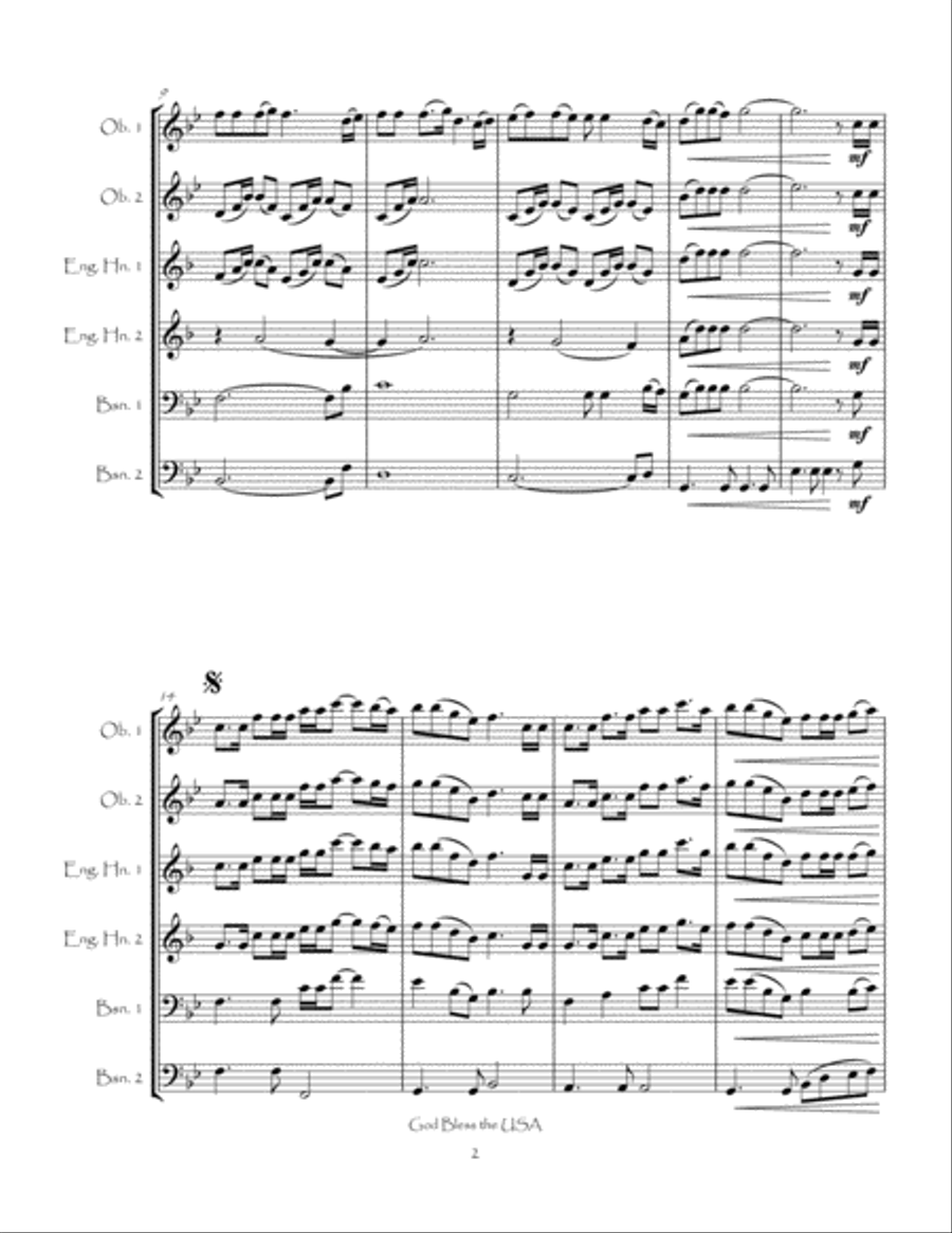 God Bless The U.S.A. Woodwind Ensemble scores gallery preview page 5