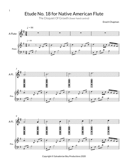 Etude No. 18 for "A" Flute - The Disquiet of Growth